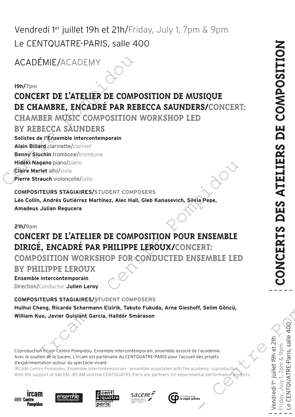 Centre Pompidou ATELIERSERTS DES DE