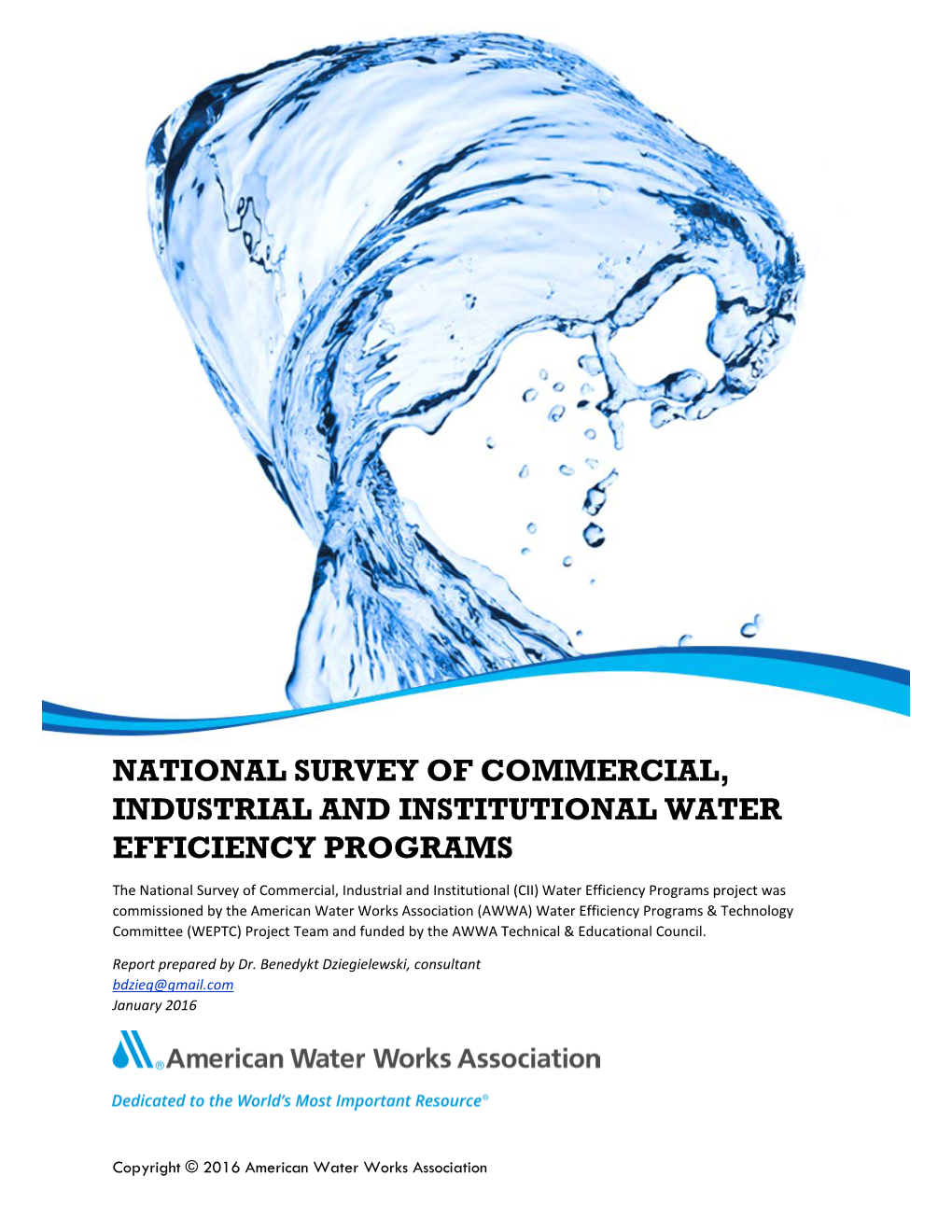 Awwas Utility Survey of CII Water Efficiency Programs