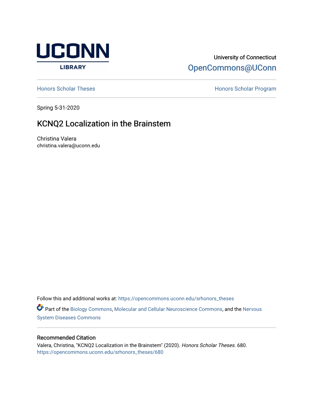 KCNQ2 Localization in the Brainstem