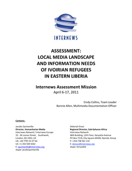 Assessment: Local Media Landscape and Information Needs of Ivoirian Refugees in Eastern Liberia