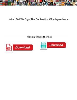 When Did We Sign the Declaration of Independence