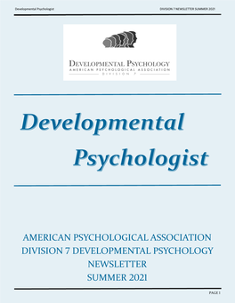 Developmental Psychology Newsletter Summer 2021