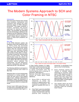 The Modern Systems Approach to SCH and Color Framing in NTSC