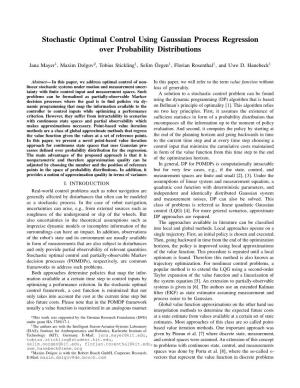 Stochastic Optimal Control Using Gaussian Process Regression Over Probability Distributions