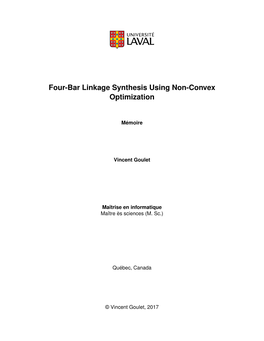 Four-Bar Linkage Synthesis Using Non-Convex Optimization