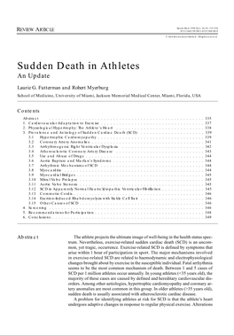 Sudden Death in Athletes an Update