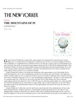 The Mountains of Pi: the New Yorker 10/05/09 12:06
