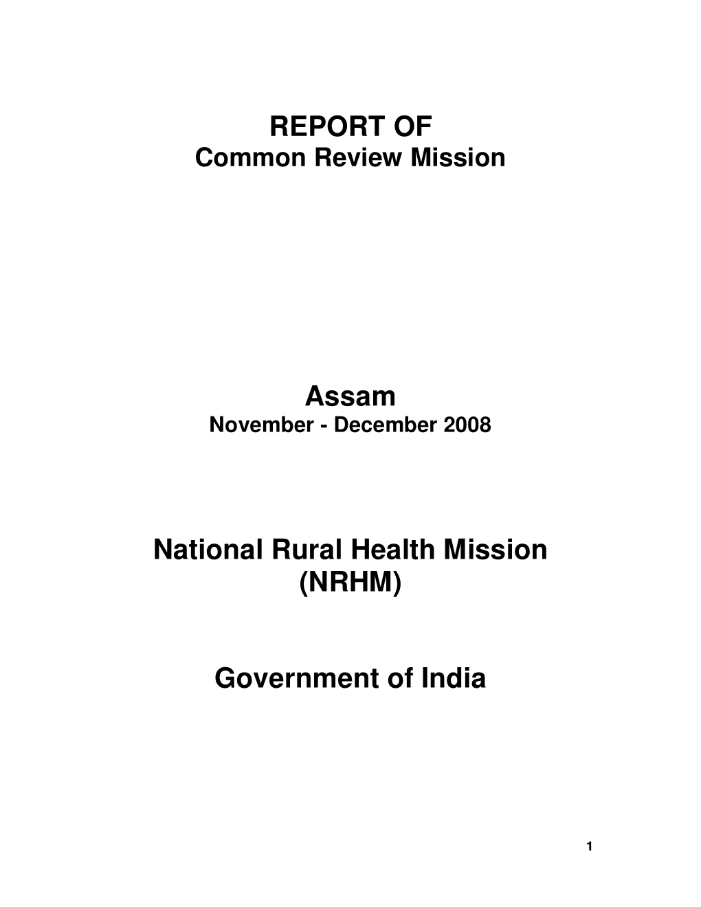 REPORT of Assam National Rural Health Mission (NRHM