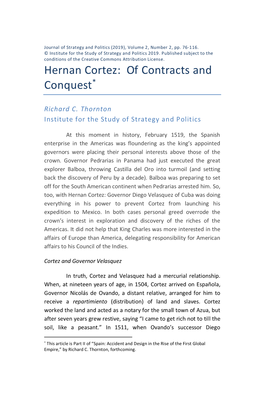 Hernan Cortez: of Contracts and Conquest*