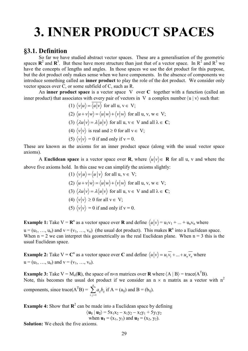 3. Inner Product Spaces