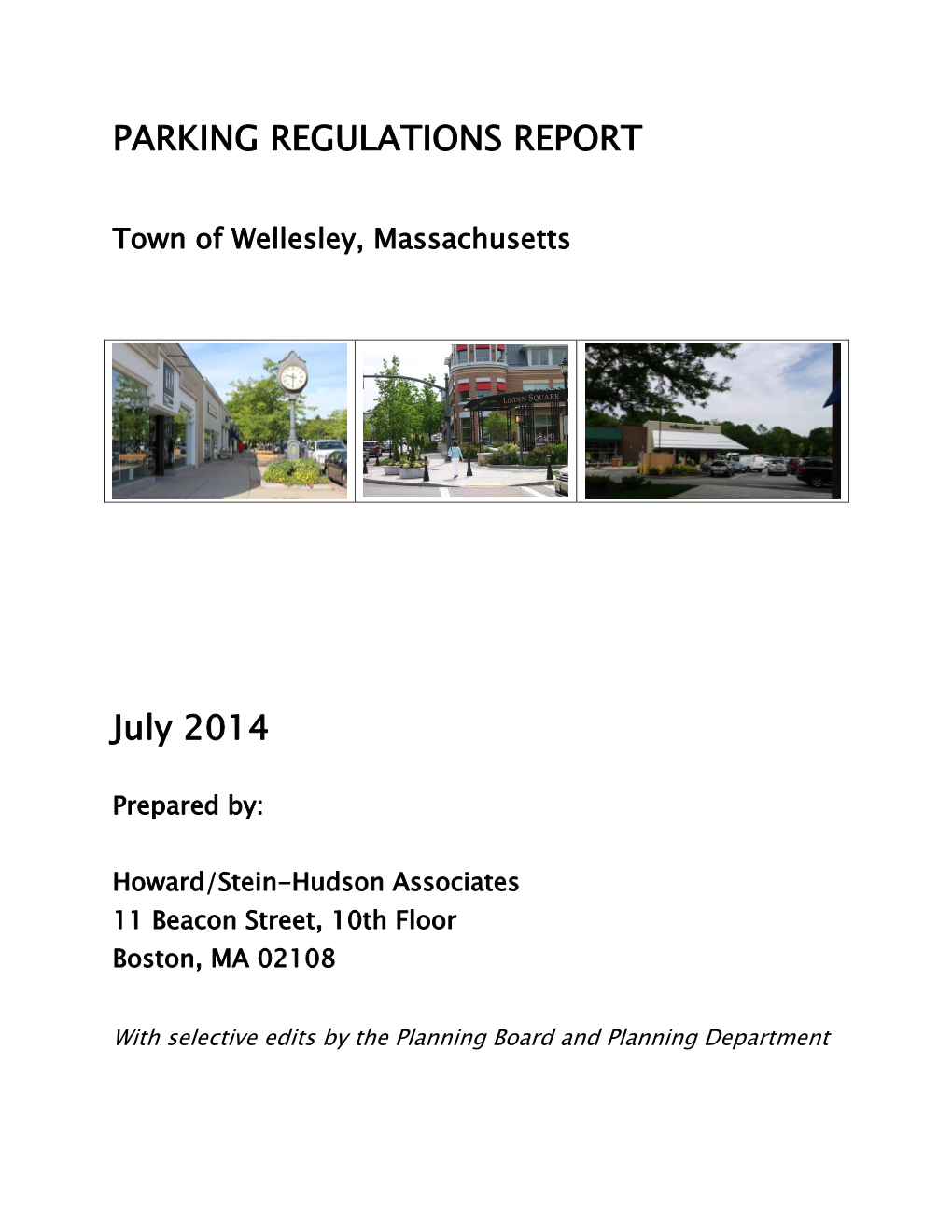 PARKING REGULATIONS REPORT July 2014