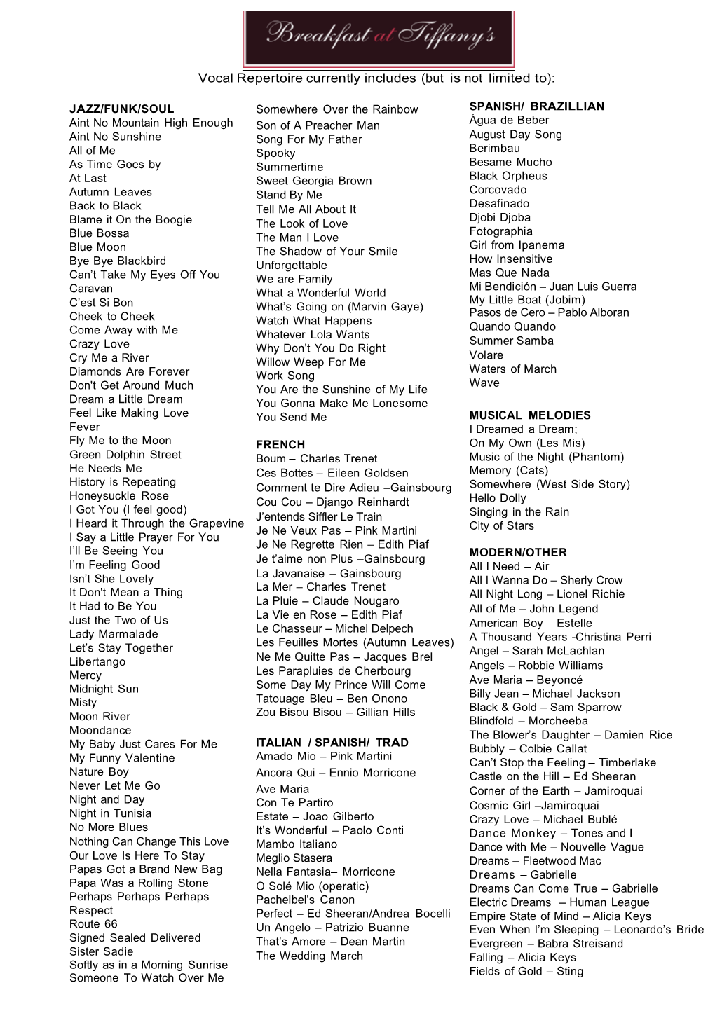 BAT 2020 Current Repertoire