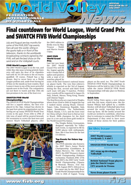 Final Countdown for World League, World Grand Prix and SWATCH FIVB World Championships