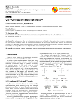 On Fructosazone Regiochemistry