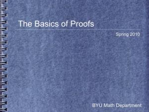 The Basics of Proofs Spring 2010