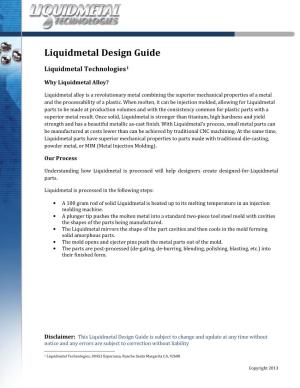 Liquidmetal Design Guide