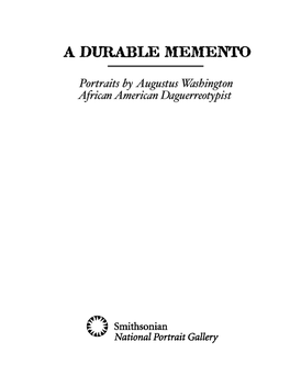 Portraits by Augustus Washington, African American Daguerreo T Y P I S T