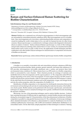 Raman and Surface-Enhanced Raman Scattering for Biofilm