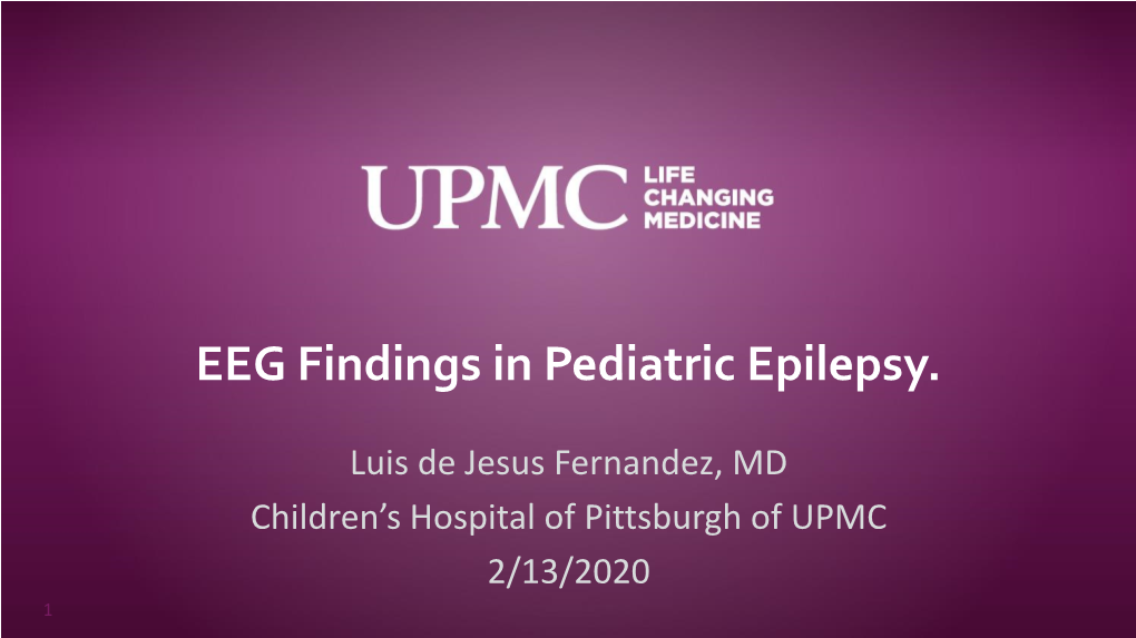 EEG Findings in Pediatric Epilepsy