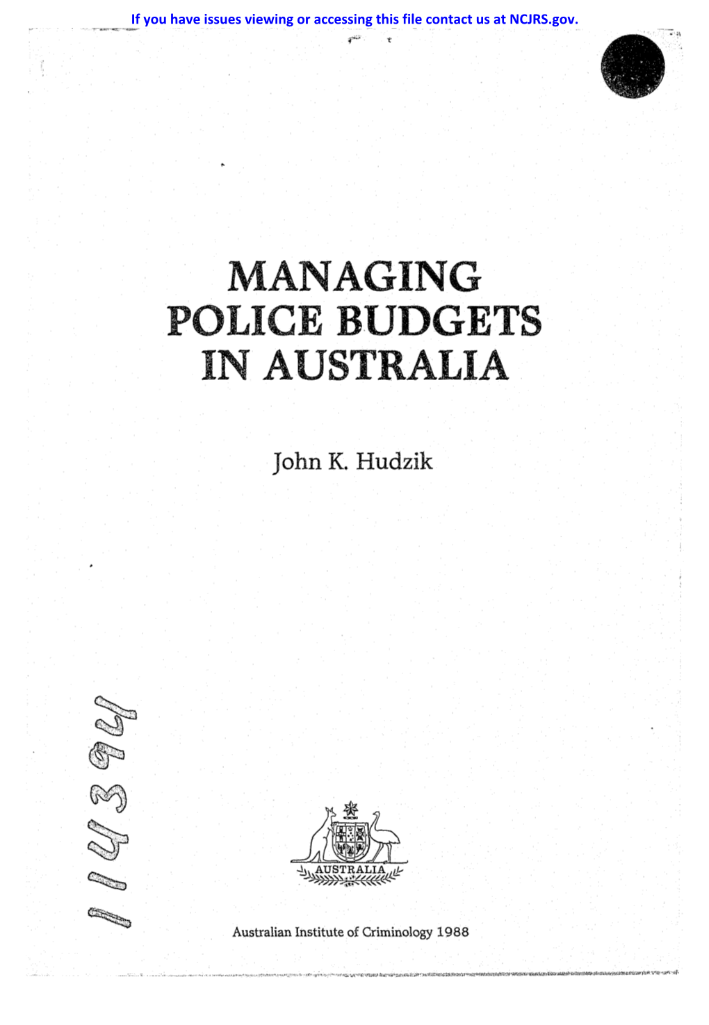 Managing Police Budgets in Australia