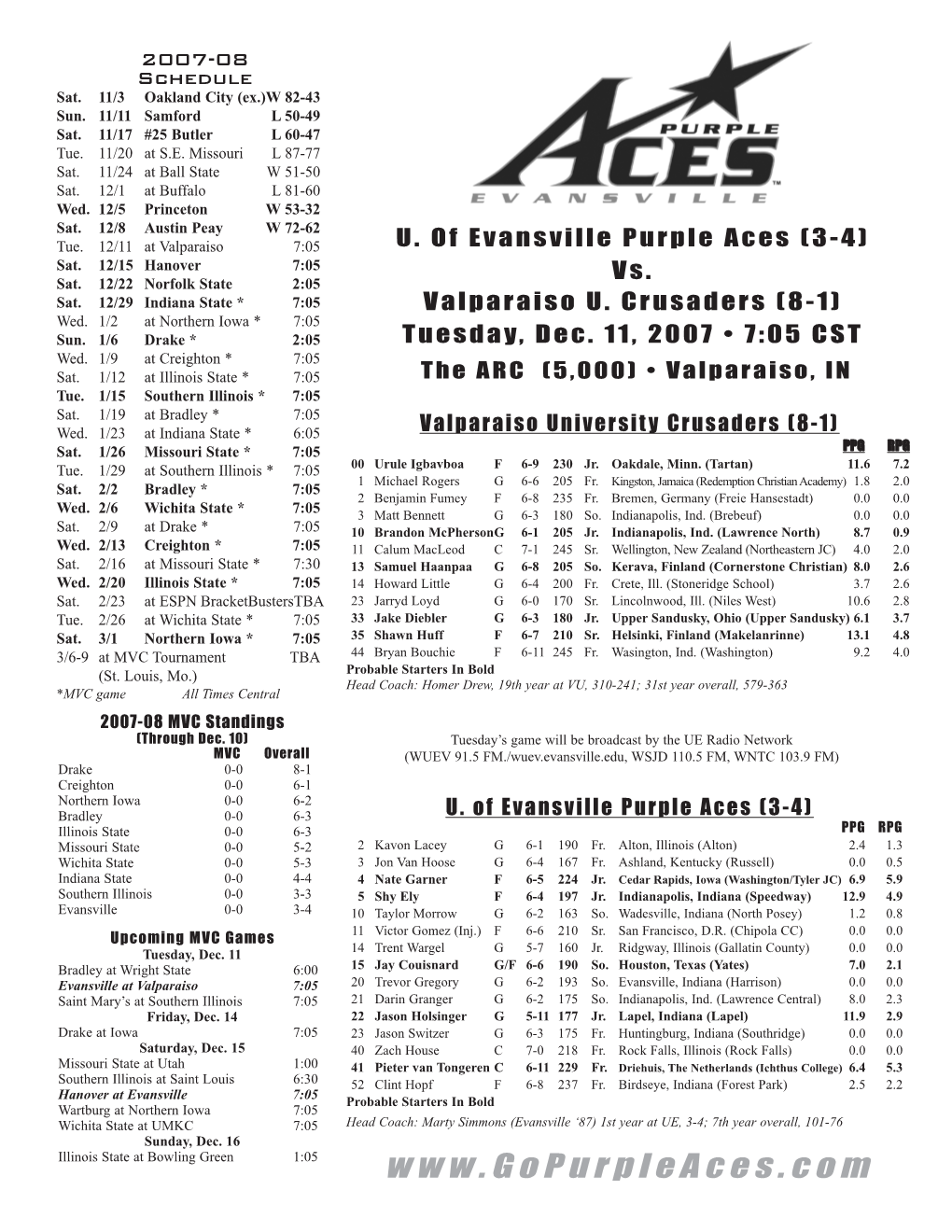 Game Notes 2-11-07