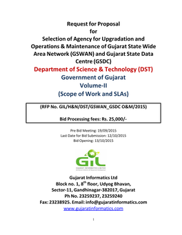 DST) Government of Gujarat Volume‐II (Scope of Work and Slas)