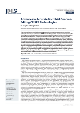 Advances in Accurate Microbial Genome- Editing CRISPR Technologies