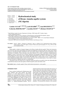 Hydrochemical Study of Drean–Annaba Aquifer System (NE Algeria) 261