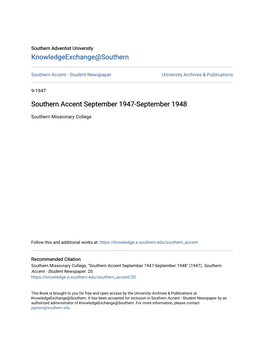 Southern Accent September 1947-September 1948