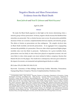 Negative Shocks and Mass Persecutions: Evidence from the Black Death