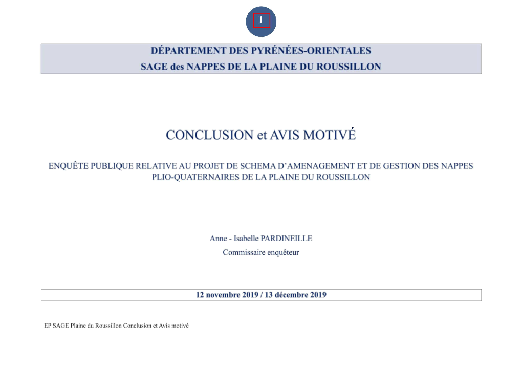 CONCLUSION Et AVIS MOTIVÉ