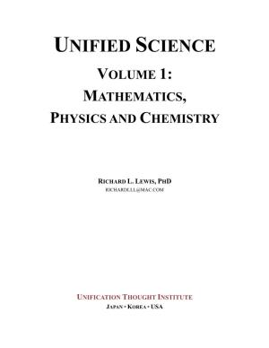 Unified Science Volume 1: Mathematics, Physics and Chemistry