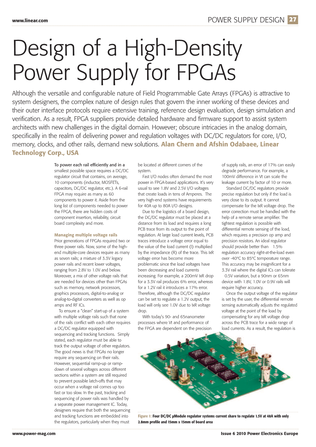 Design of a High-Density Power Supply for Fpgas