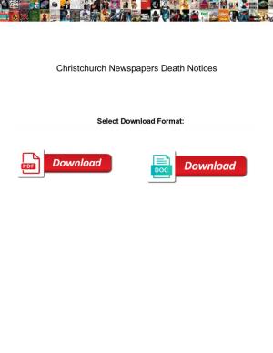 Christchurch Newspapers Death Notices