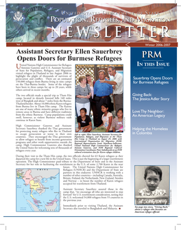 Newsletter Popul Ation, Refugees, and Migration Newsletter Page  Helping the Homeless in Colombia