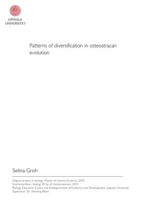 Patterns of Diversification in Osteostracan Evolution Selina Groh