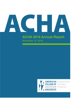 ACHA 16 Annual Report.Indd