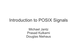 Introduction to POSIX Signals