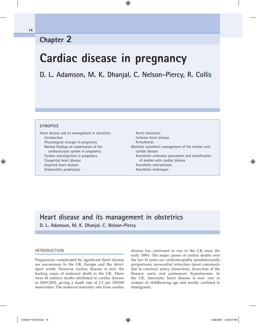 Cardiac Disease in Pregnancy D