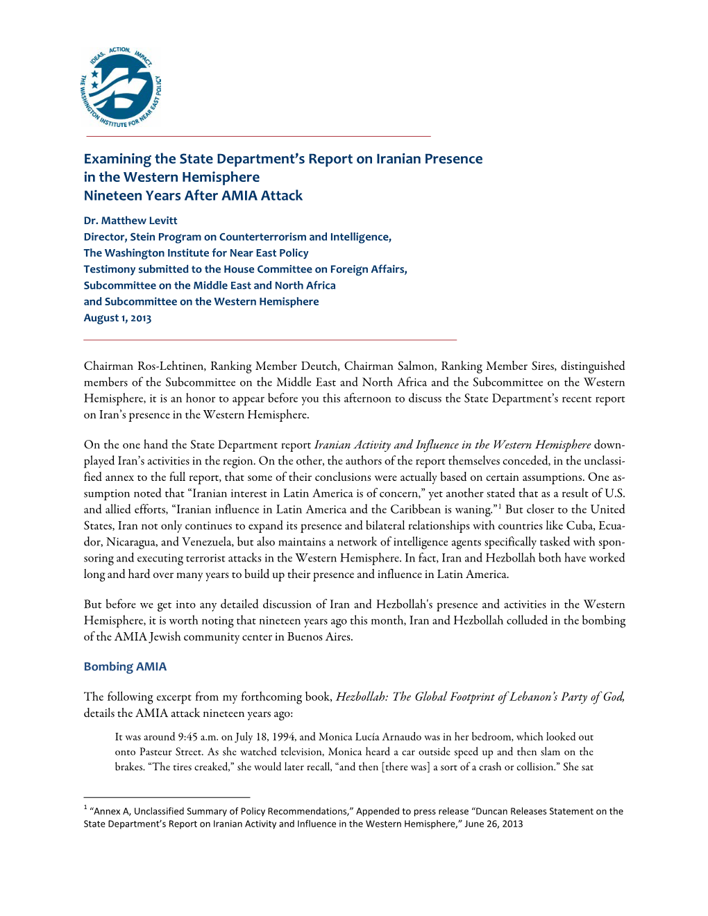 Examining the State Department's Report on Iranian Presence in The