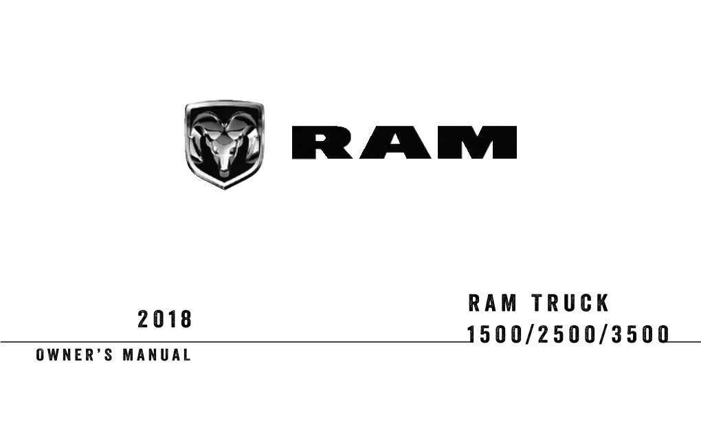 2018 RAM 1500/2500/3500 Truck Owner's Manual
