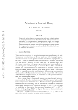 Adventures in Invariant Theory