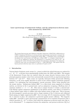 Laser Spectroscopy of Antiprotonic Helium, and the Antiproton-To-Electron Mass Ratio Measured by ASACUSA