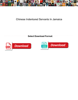 Chinese Indentured Servants in Jamaica