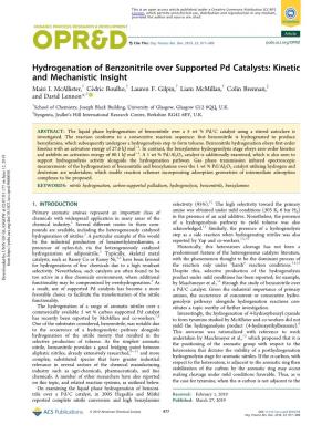 Hydrogenation of Benzonitrile Over Supported Pd Catalysts: Kinetic and Mechanistic Insight Mairi I