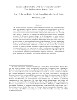 Unions and Inequality Over the Twentieth Century: New Evidence from Survey Data∗