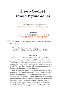 Deep Secret Diana Wynne Jones