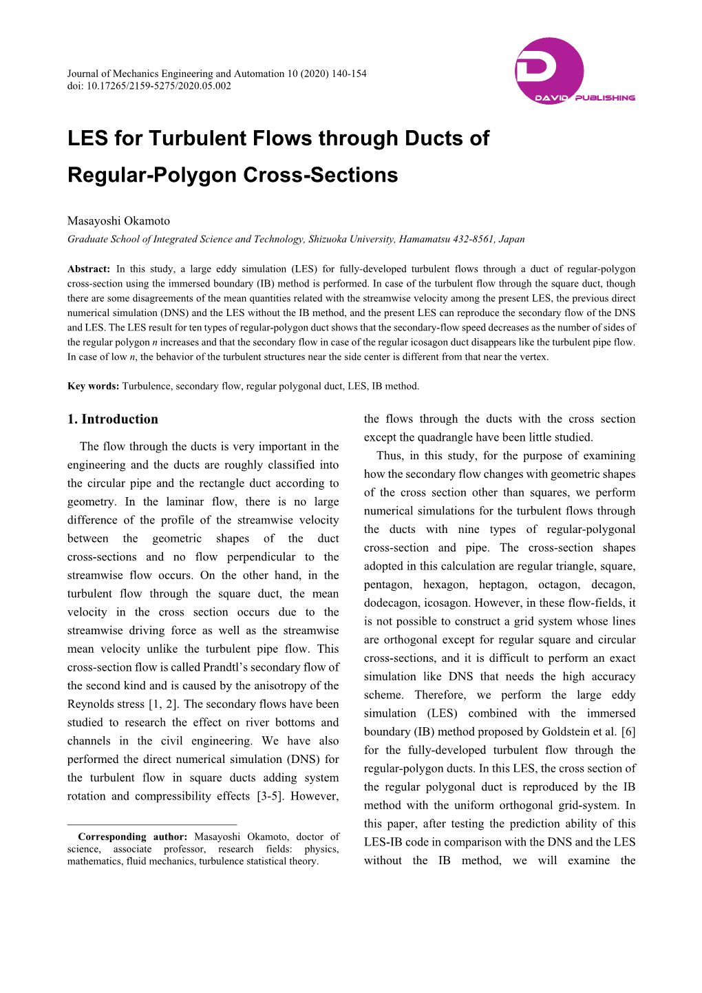 LES for Turbulent Flows Through Ducts of Regular-Polygon Cross-Sections