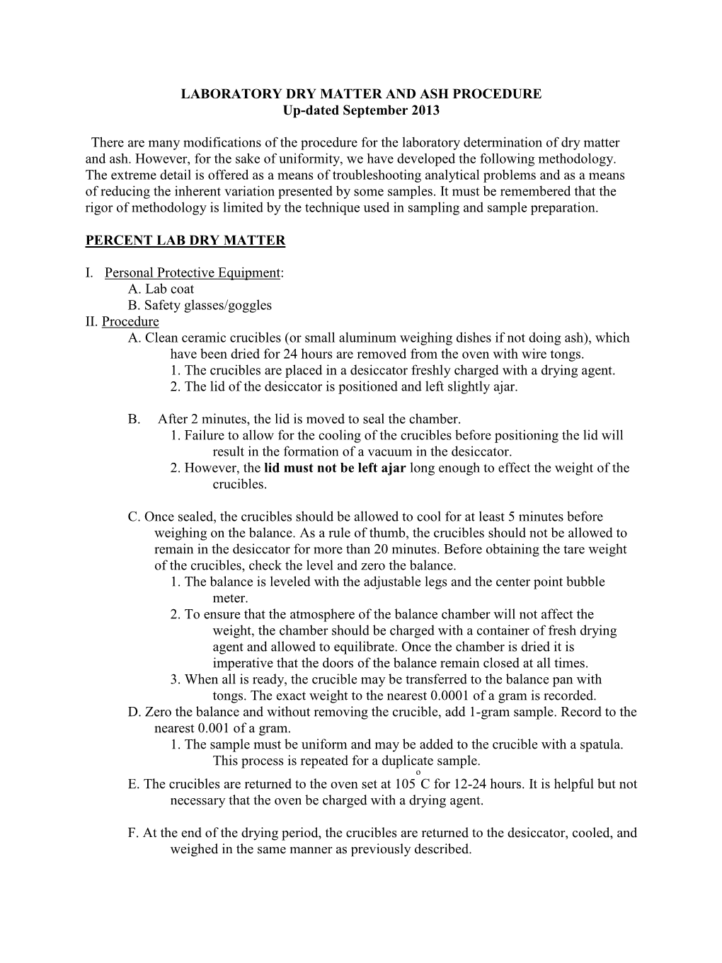 Laboratory Safety Document