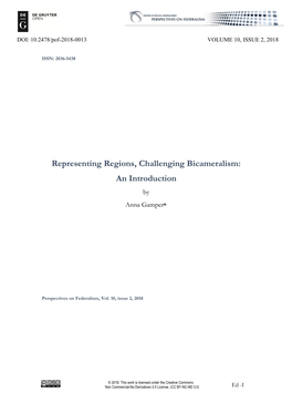 Representing Regions, Challenging Bicameralism: an Introduction by Anna Gamper